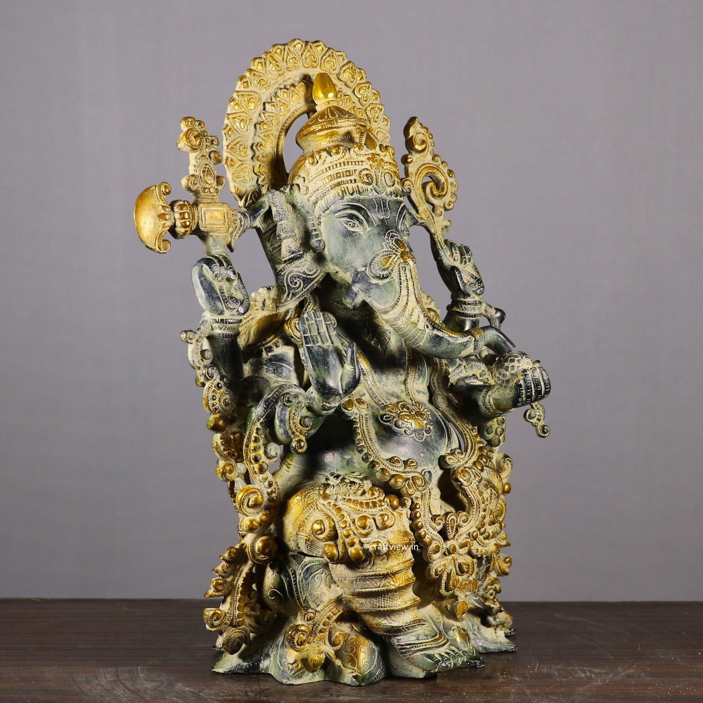 Elegant Brass Superfine Lord Ganesha Idol with Lotus