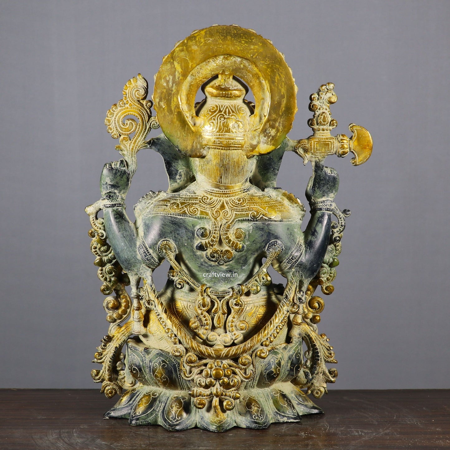 Elegant Brass Superfine Lord Ganesha Idol with Lotus