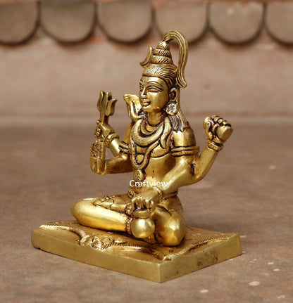 6" Brass Superfine Lord Shiva Sculpture