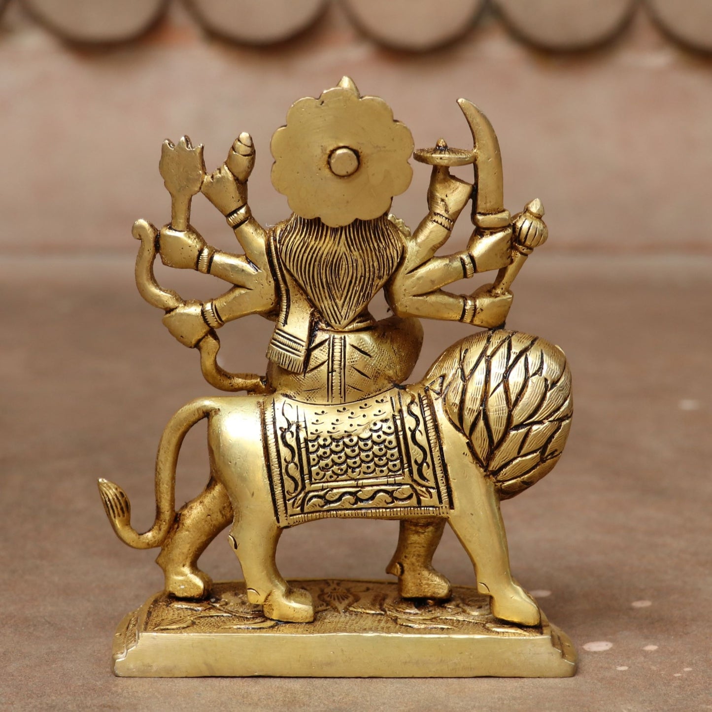 6" Superfine  Brass beautiful statue of Ma Sherawali