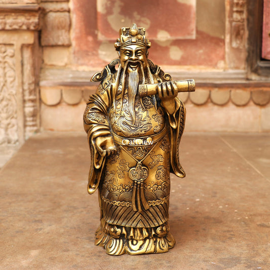 Brass Chinese Wise Men Statue 13.5"