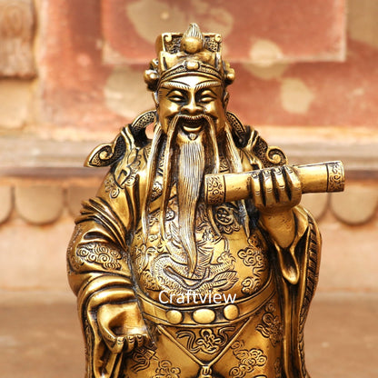 Brass Chinese Wise Men Statue 13.5"