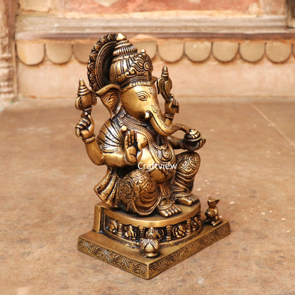 Brass Lord Ganesh Statue 11"