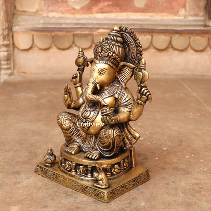 Brass Lord Ganesh Statue 11"