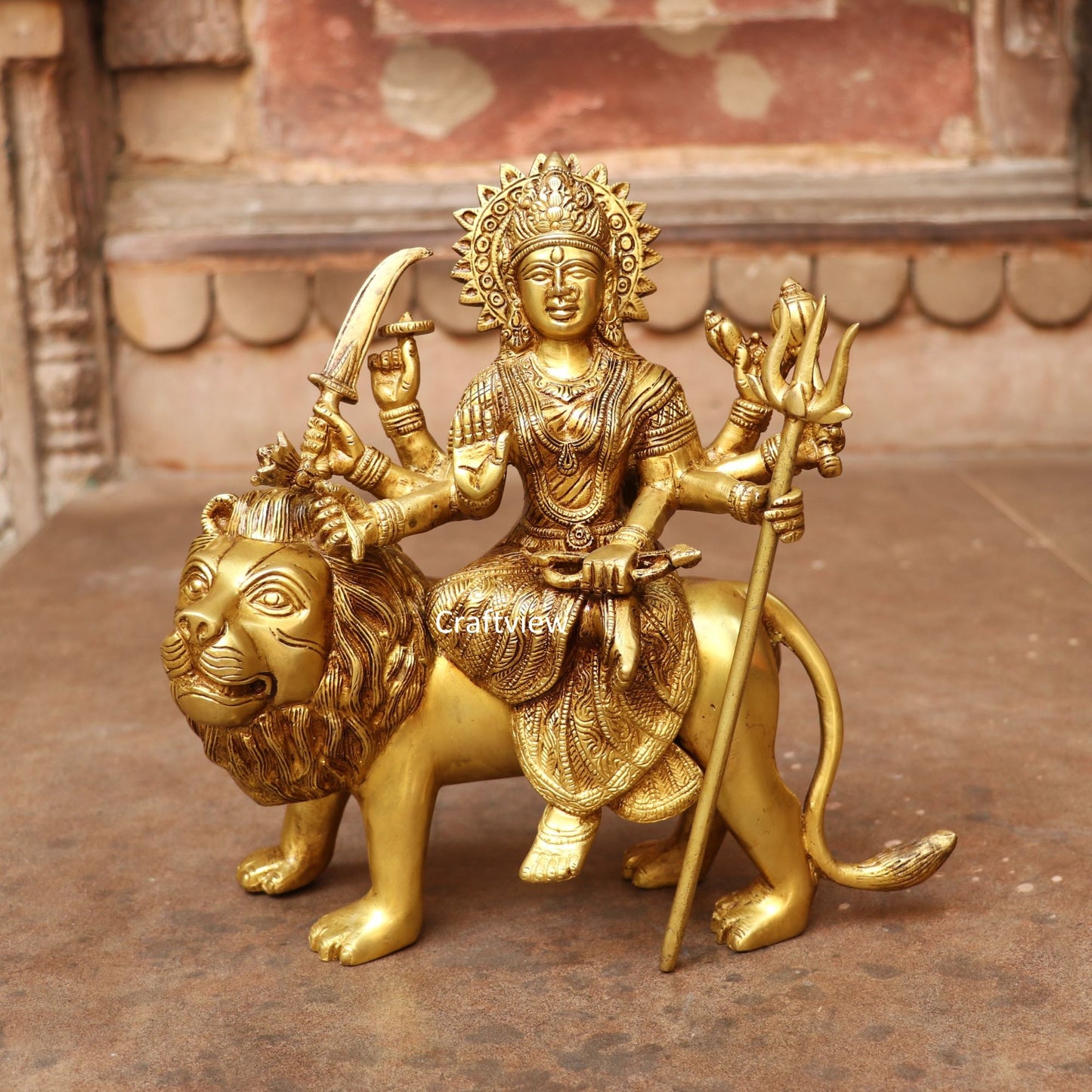 beautiful statue of Ma Sherawali Durga 10"