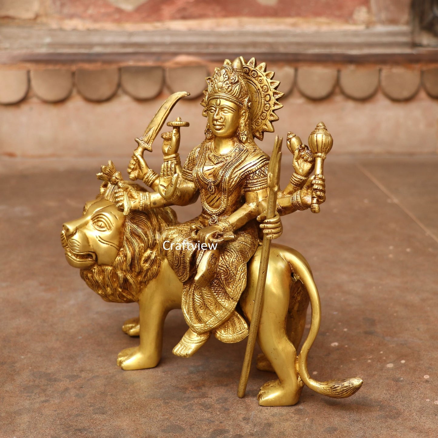 beautiful statue of Ma Sherawali Durga 10"