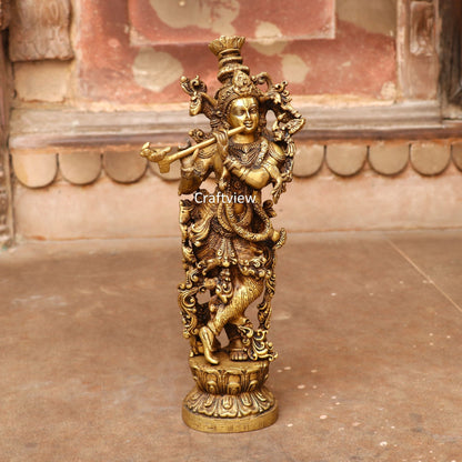 Brass Krishna Artistic Idol 14"