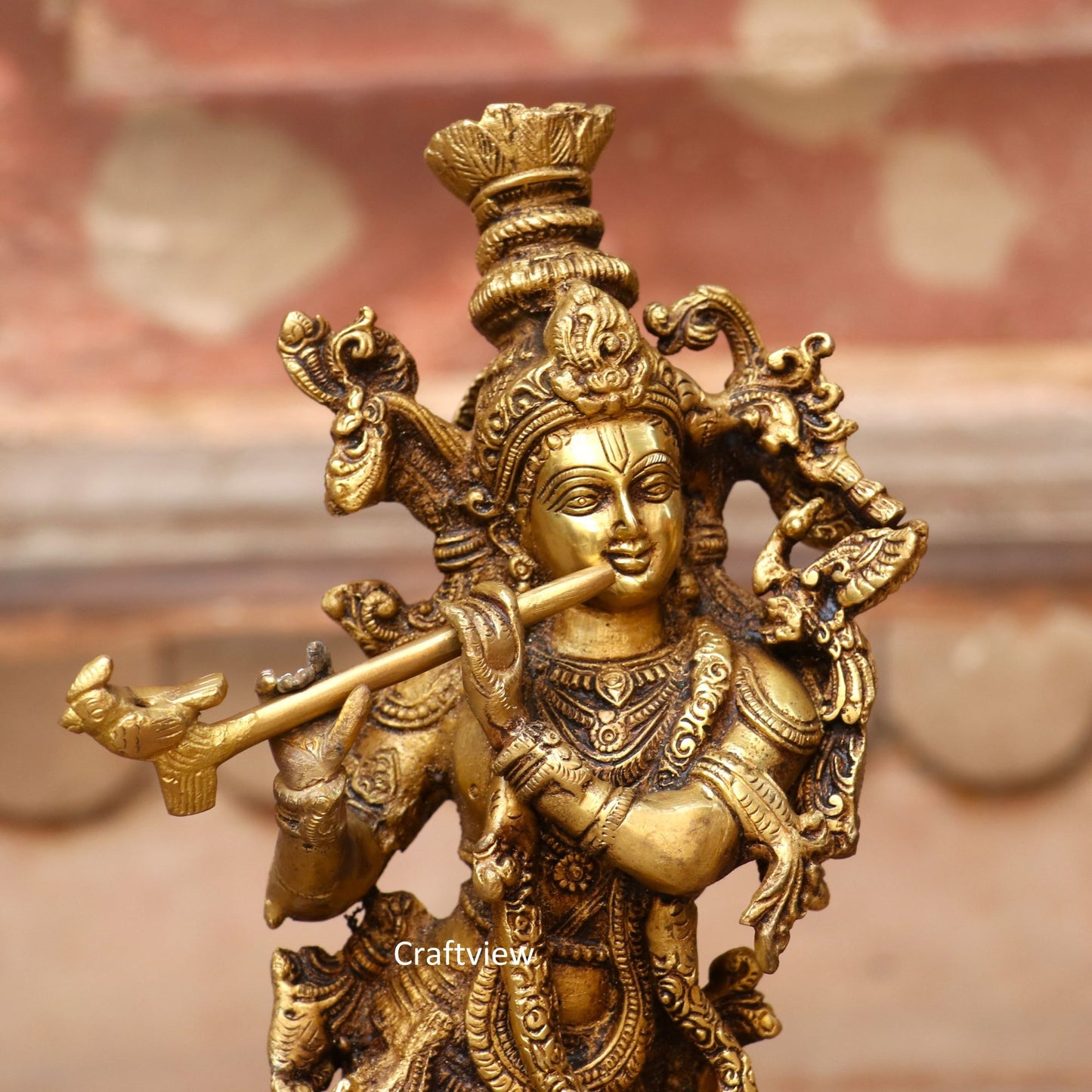 Brass Krishna Artistic Idol 14"