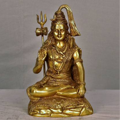 Brass Lord Shiva Statue 13.5"