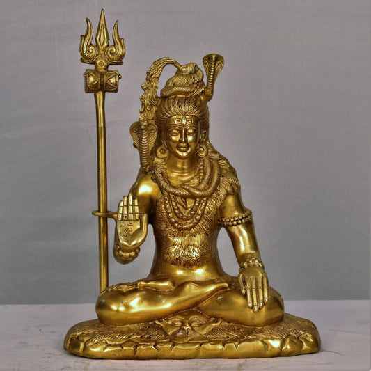 Brass Sitting Shiva Statue