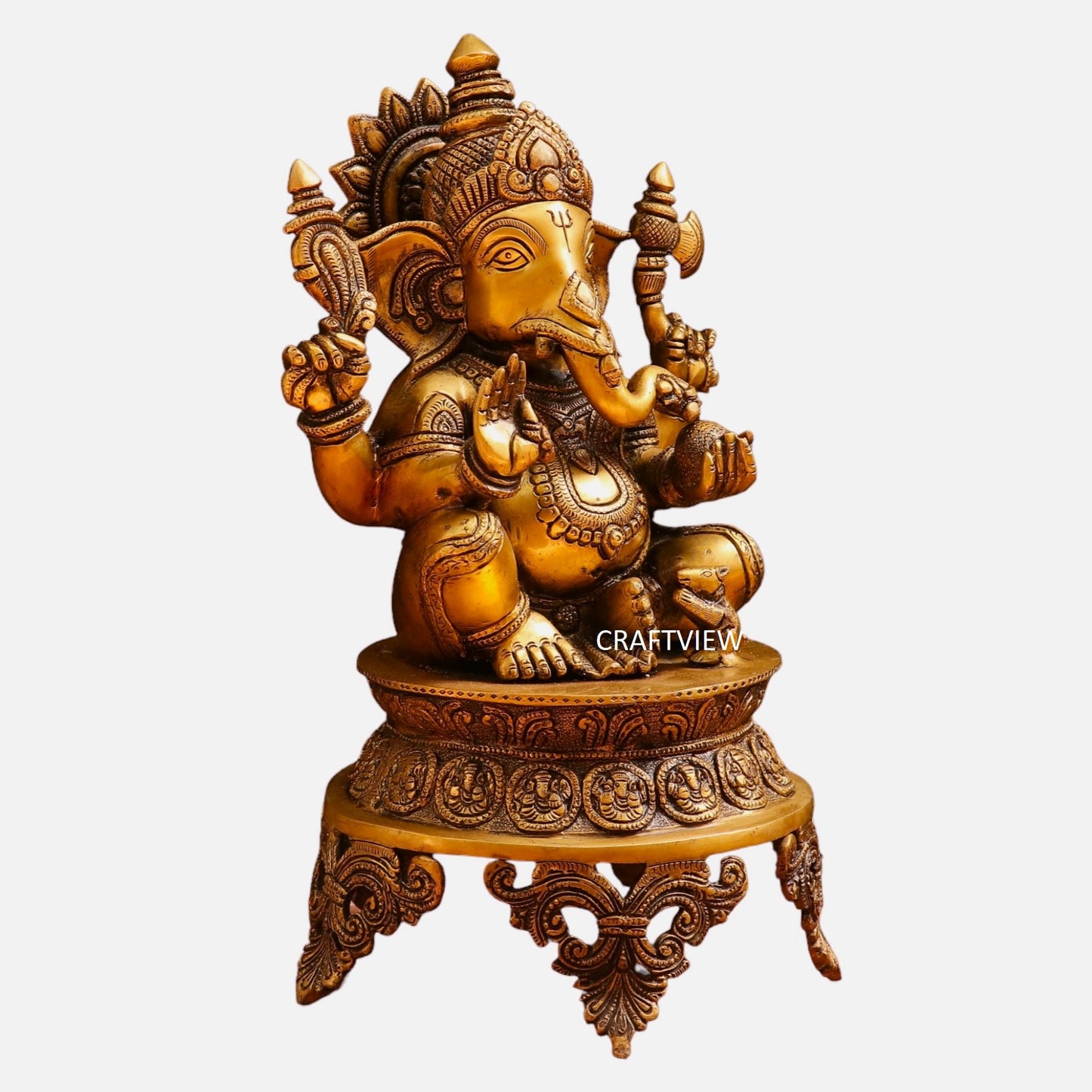 Brass Lord Ganesh Sculpture 14"