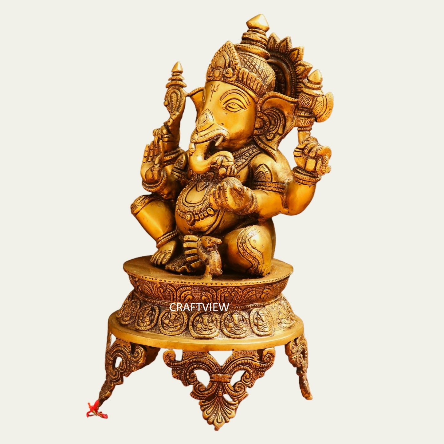 Brass Lord Ganesh Sculpture 14"