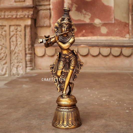 Brass Krishna Artistic Idol