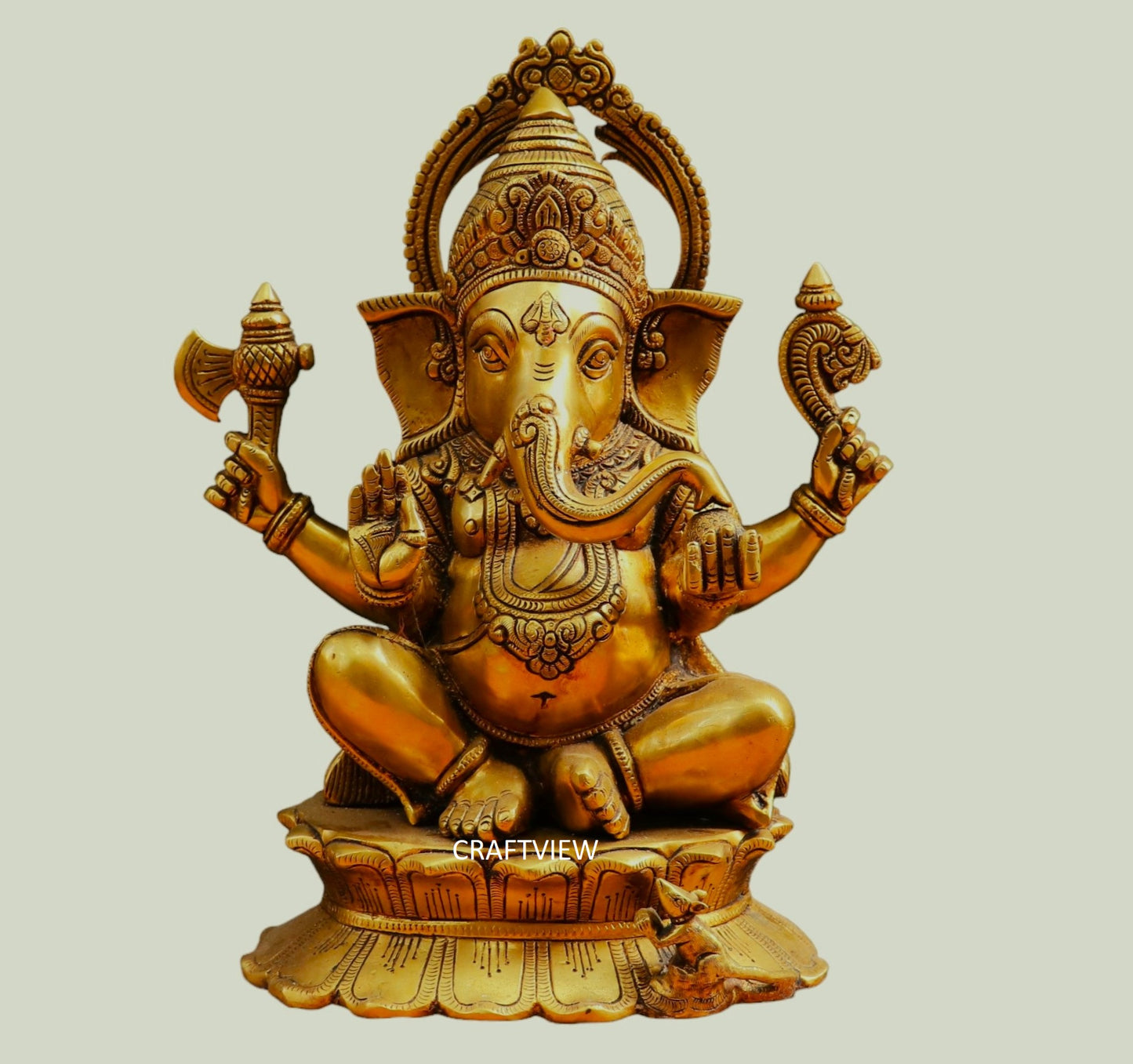 Brass Lord Ganesh Statue 14.5"