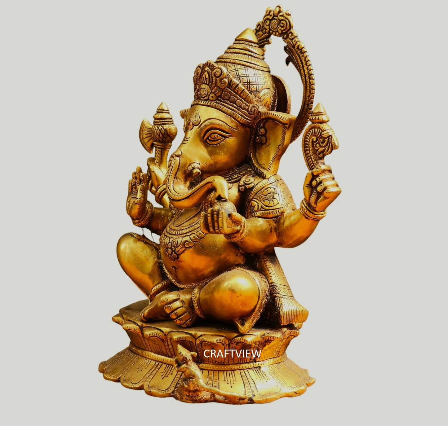 Brass Lord Ganesh Statue 14.5"