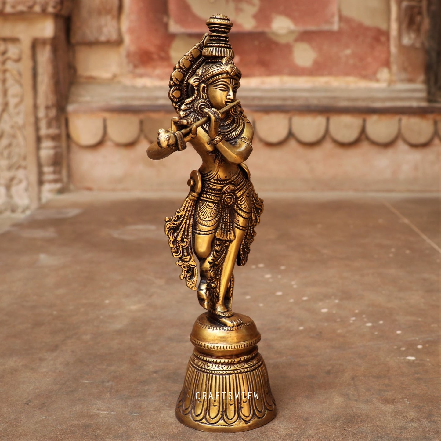 Brass Krishna Artistic Idol