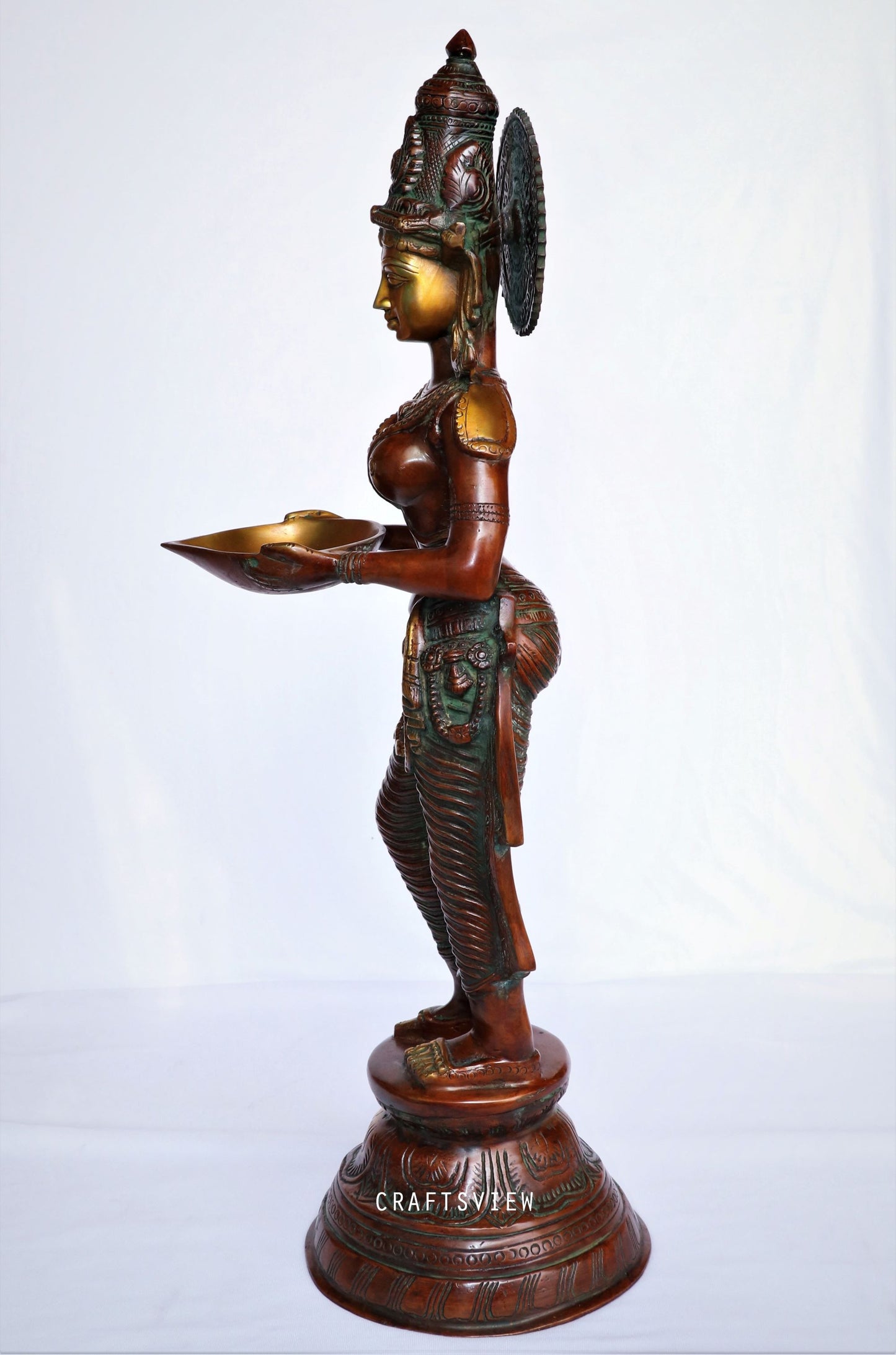 Brass Deeplakshmi Statue