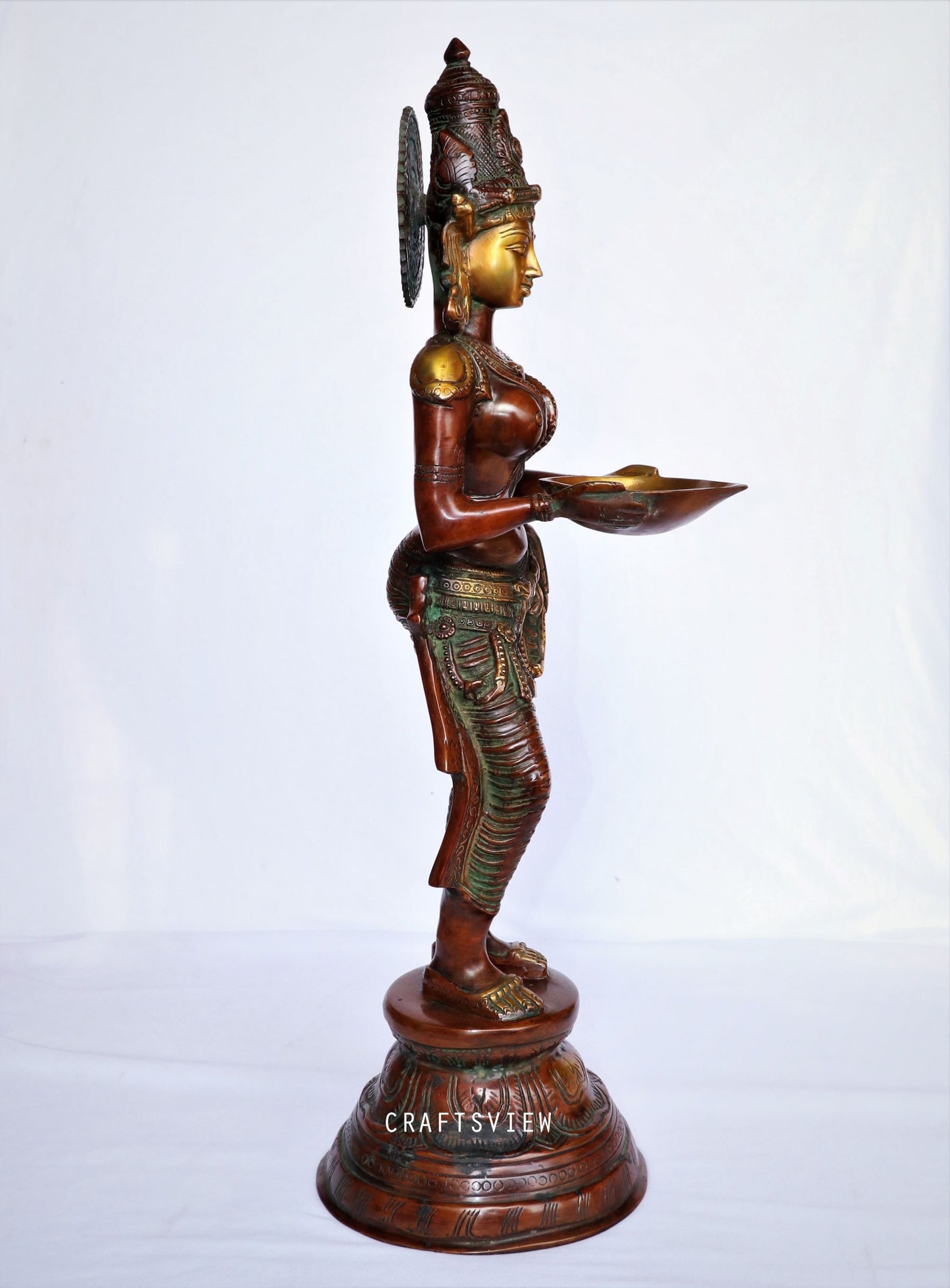 Brass Deeplakshmi Statue