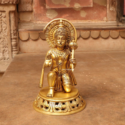 Brass Lord hanuman statue 11"