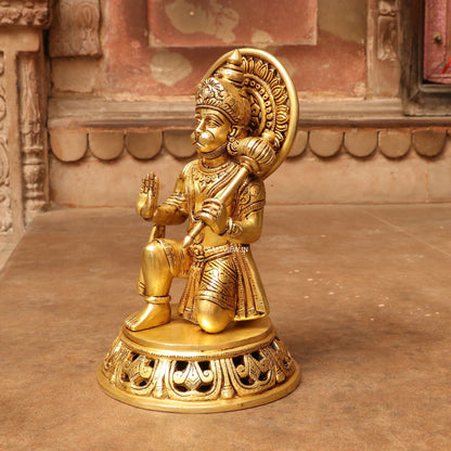 Brass Lord hanuman statue 11"