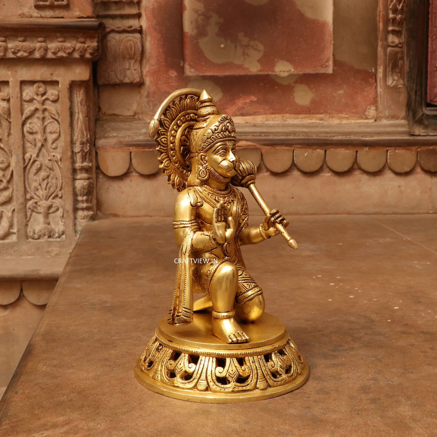 Brass Lord hanuman statue 11"