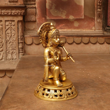 Brass Lord hanuman statue 11"