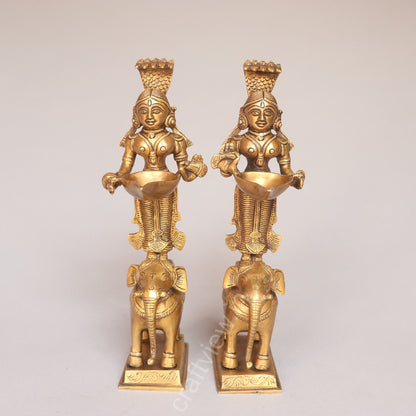 Superfine Brass Deep Lakshmi Set Of 2 Pcs