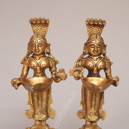 Superfine Brass Deep Lakshmi Set Of 2 Pcs