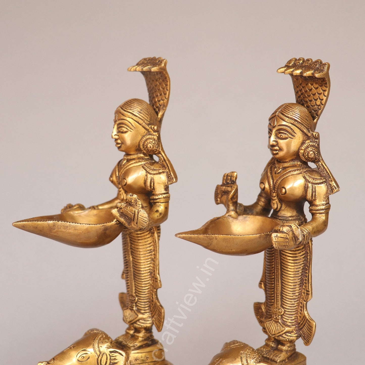 Superfine Brass Deep Lakshmi Set Of 2 Pcs
