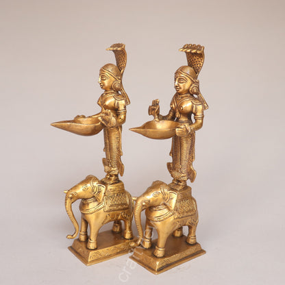 Superfine Brass Deep Lakshmi Set Of 2 Pcs