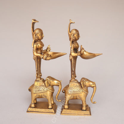 Superfine Brass Deep Lakshmi Set Of 2 Pcs