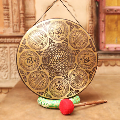 Auspicious Symbol Healing Gong for Meditation in Bronze