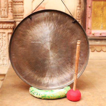 Auspicious Symbol Healing Gong for Meditation in Bronze