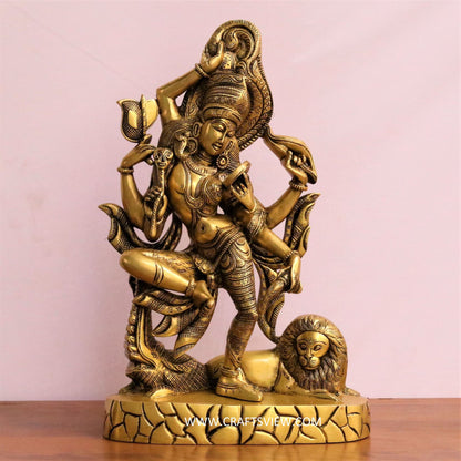 Brass Lord Shiva Ardhanarishvara Statue 17"