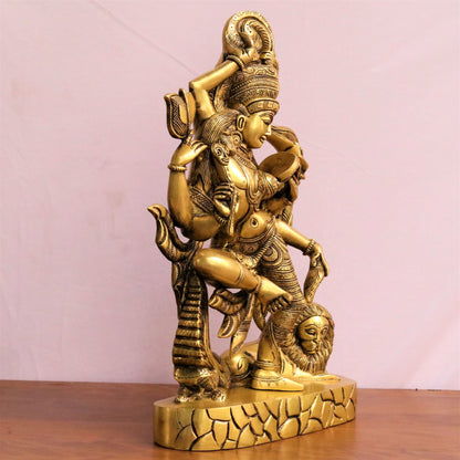 Brass Lord Shiva Ardhanarishvara Statue 17"