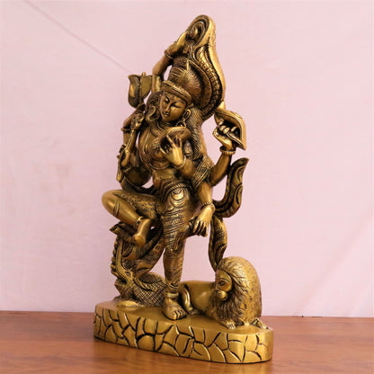 Brass Lord Shiva Ardhanarishvara Statue 17"