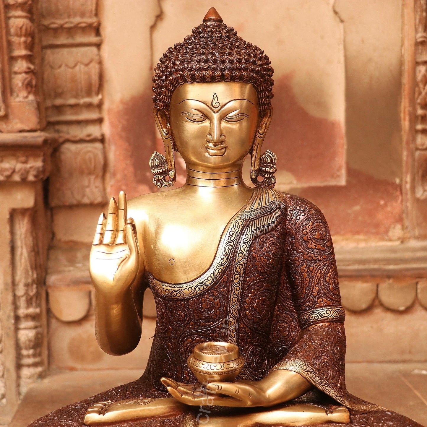 Brass Superfine Lord Buddha Blessing Idol
