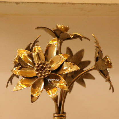 13" Brass Decorative Lotus Flower