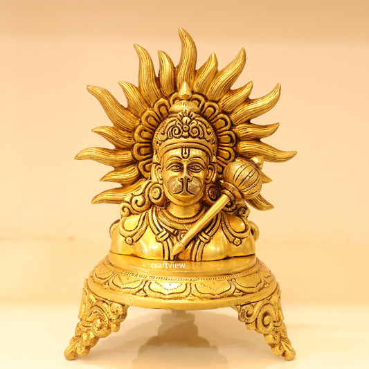 9.5" Brass Lord Hanuman Idol