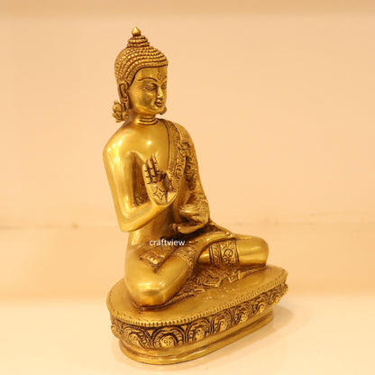 8.5" Brass Buddha Blessing Statue