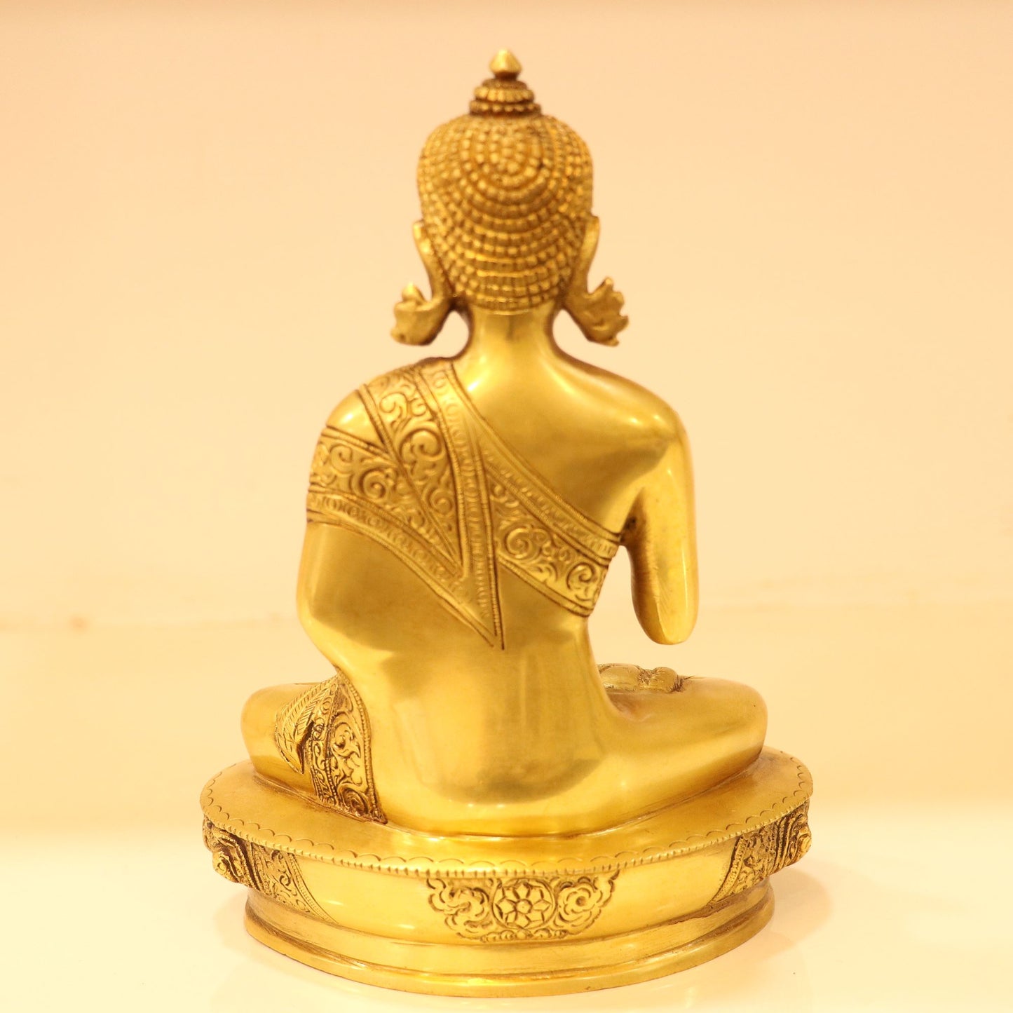 8.5" Brass Buddha Blessing Statue