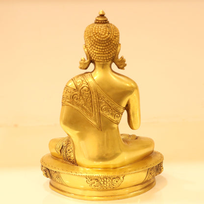 8.5" Brass Buddha Blessing Statue