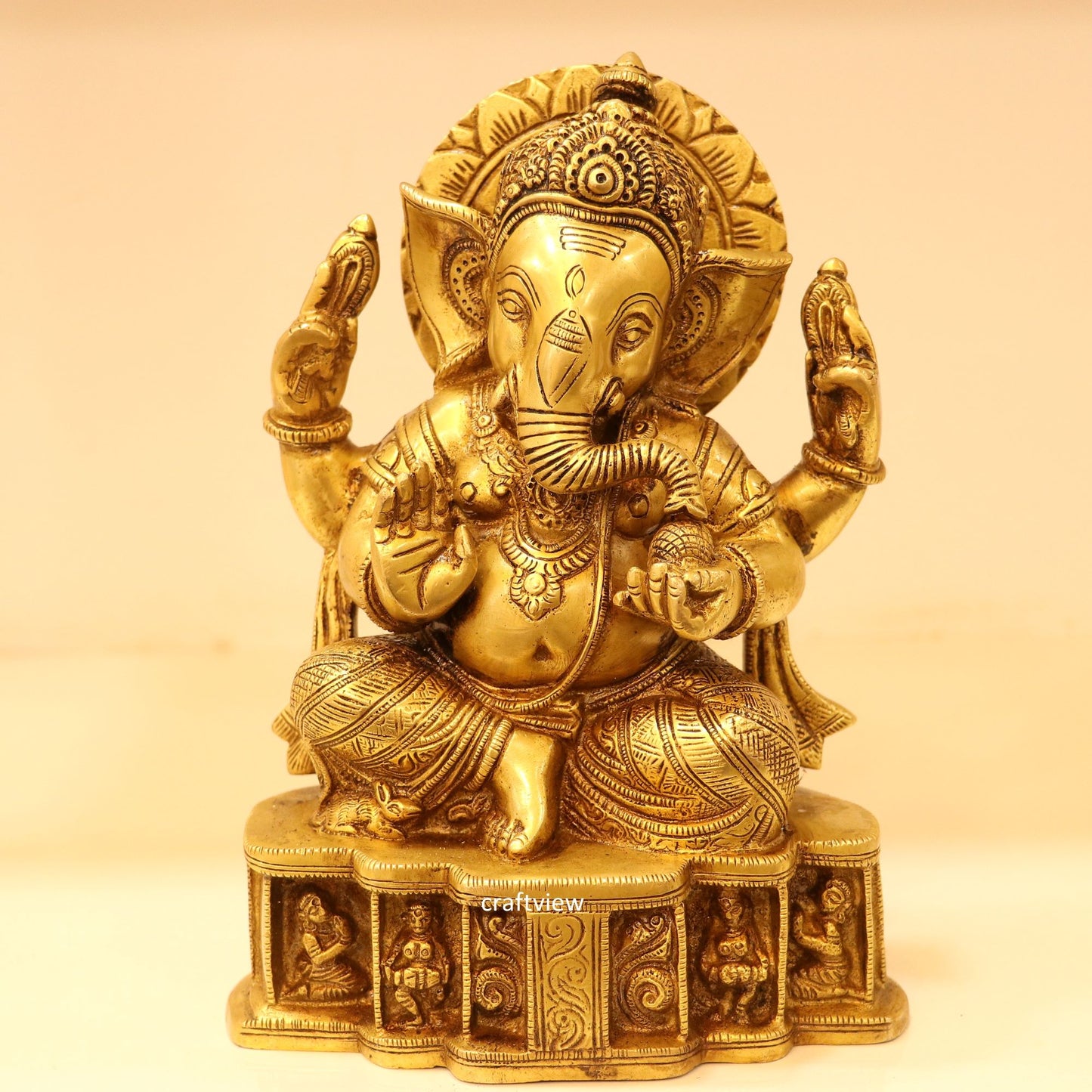 9" Brass Lord Ganesh Statue