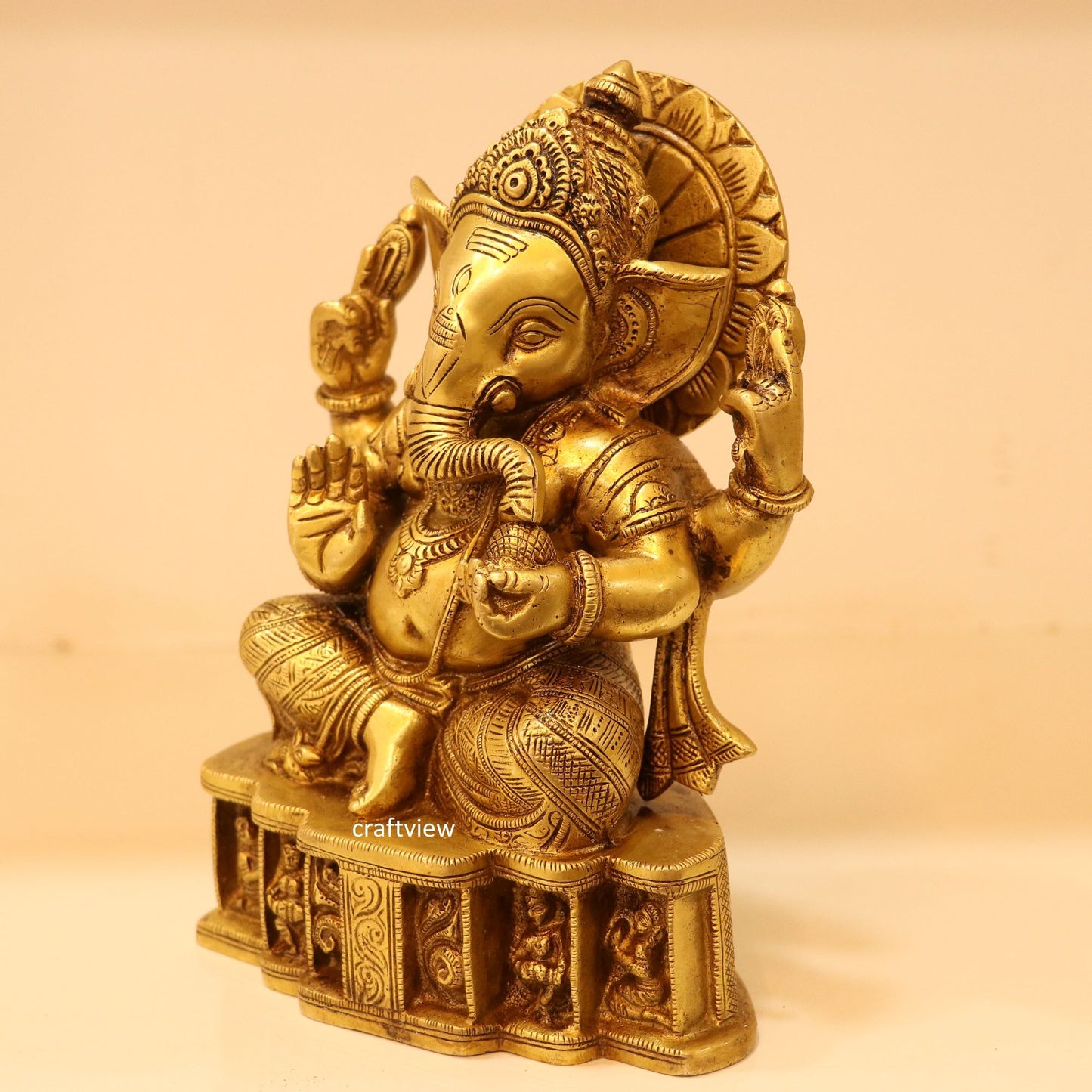 9" Brass Lord Ganesh Statue