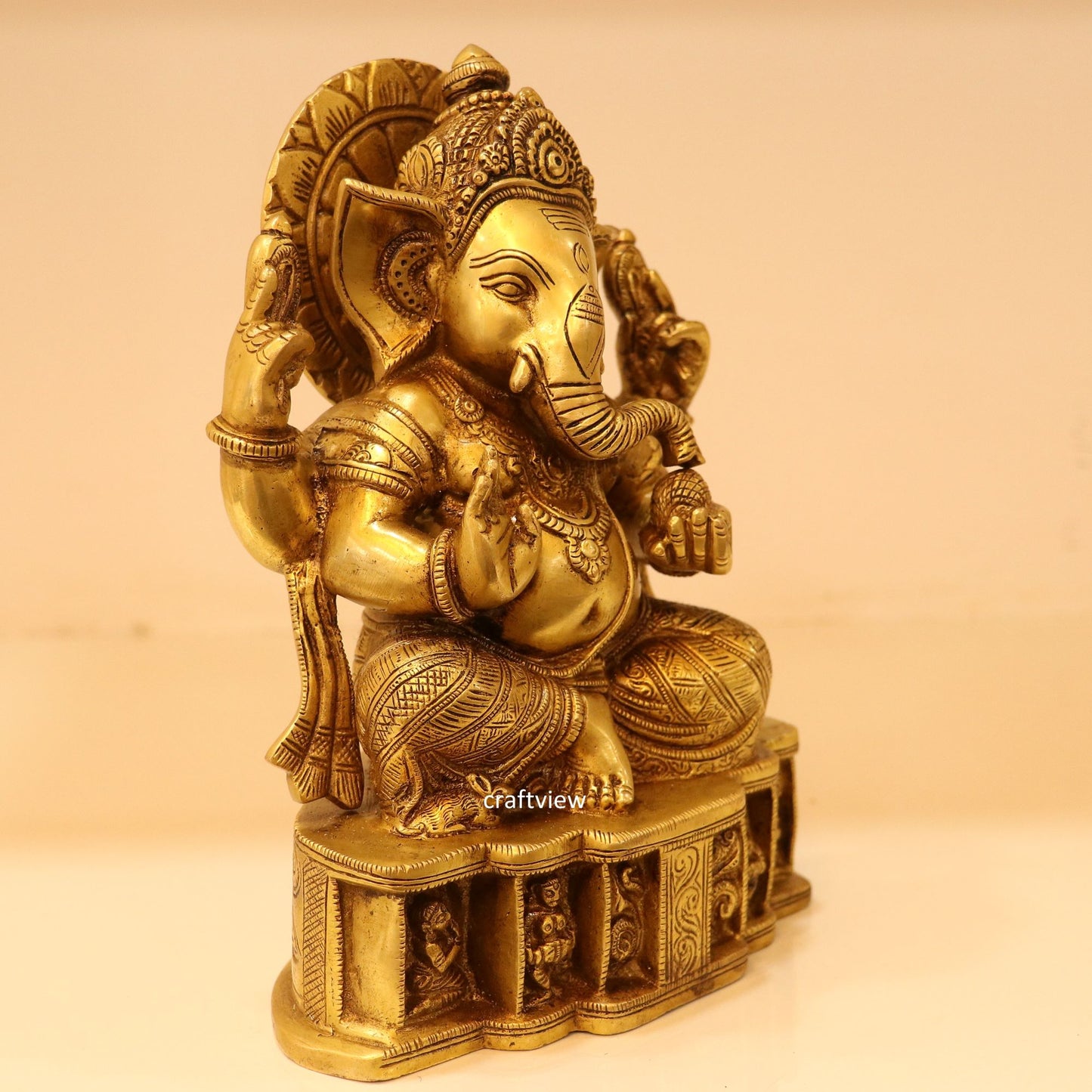 9" Brass Lord Ganesh Statue