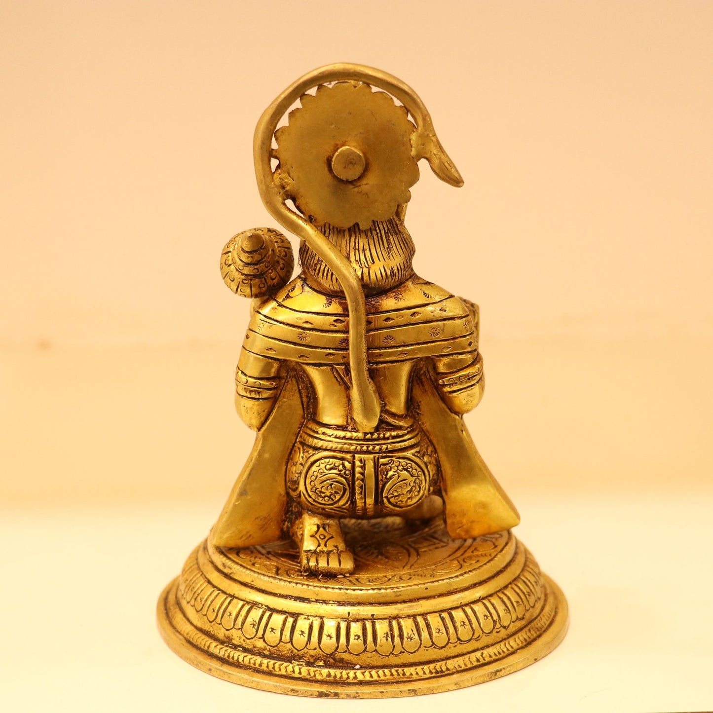 7" Brass Hanuman Sitting On Base