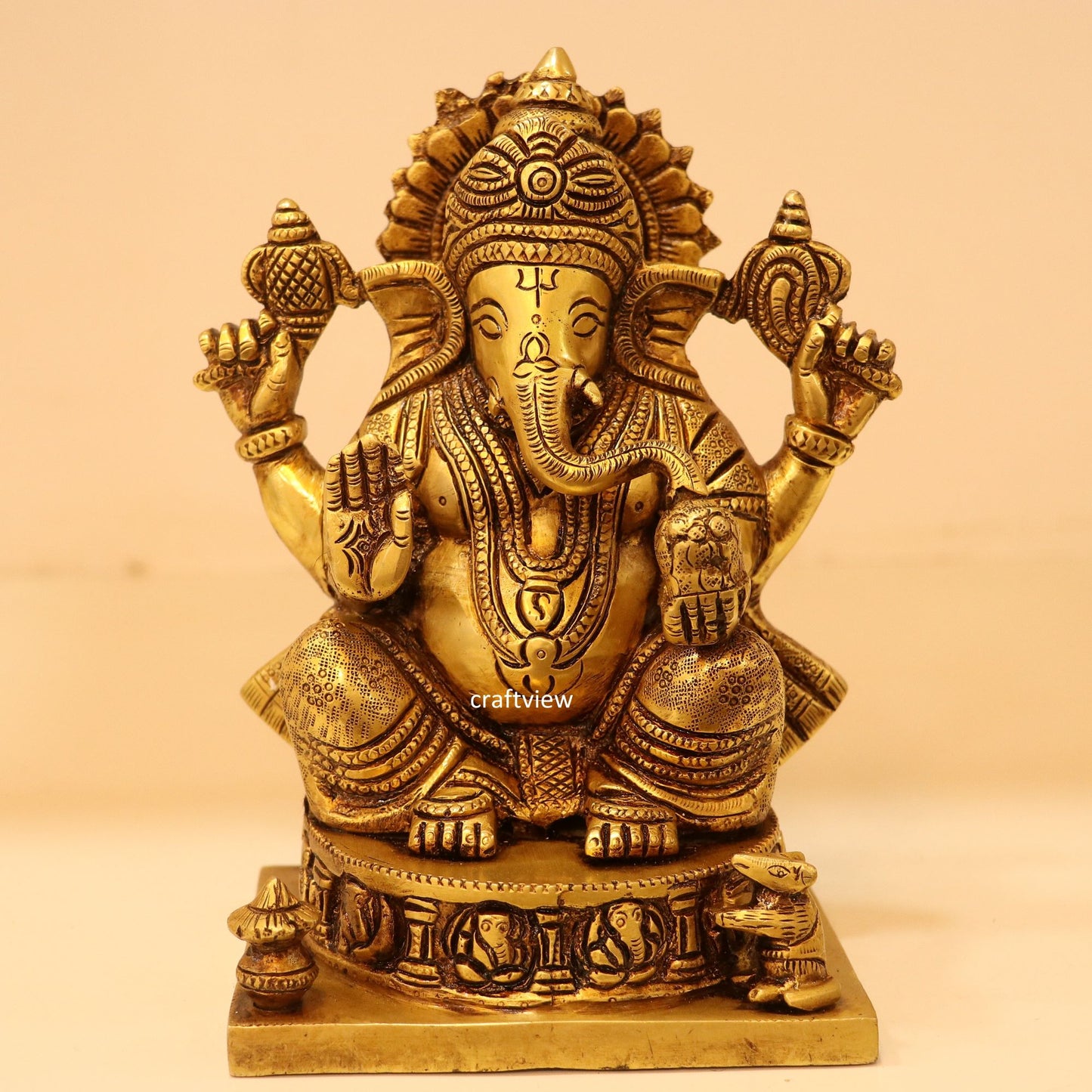 7" Brass Lord Ganesh Statue super fine