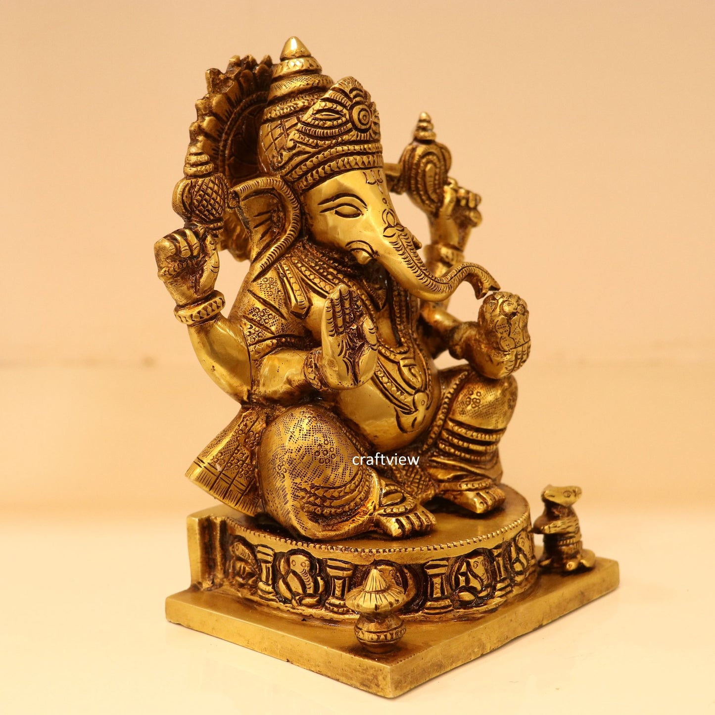 7" Brass Lord Ganesh Statue super fine