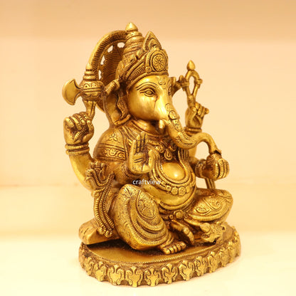 9.5"  Brass Lord Ganesh Statue super fine