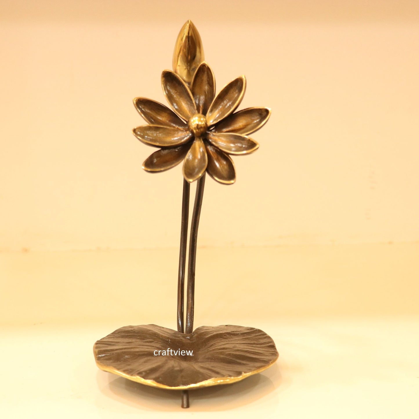 9" Brass Decorative Lotus Flower